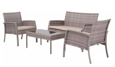 4 Seater Rattan Effect Patio
