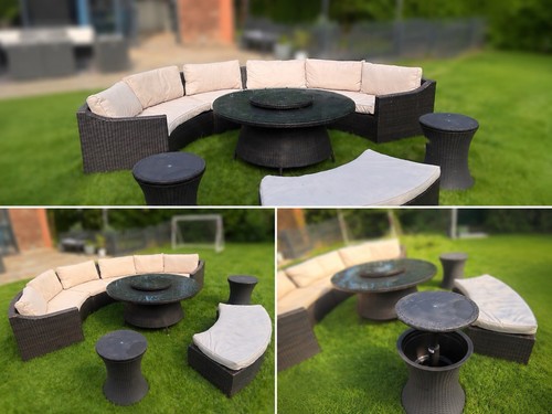 Rattan seater half - half, moon